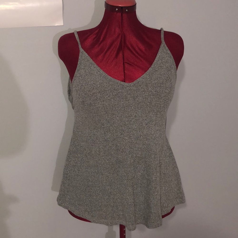 Grey tank top with cross back